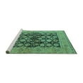 thumbnail image 2 of Ahgly Company Machine Washable Indoor Square Oriental Turquoise Blue Industrial Area Rugs, 6' Square, 2 of 4