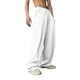 thumbnail image 1 of Pantalones de chándal unisex retro de cintura alta y pierna ancha: pantalones holgados rectos de estilo hiphop, cintura elástica con cordón, tejido de poliéster, 1 of 4