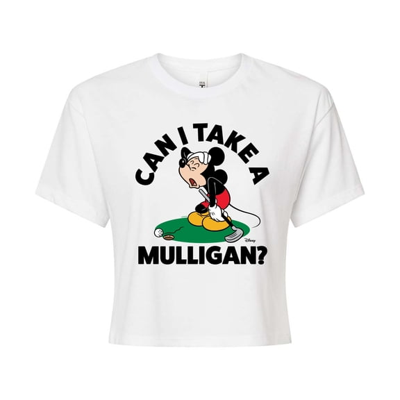 Disney - Can I Take A Mulligan - Juniors Cropped Cotton Blend T-Shirt