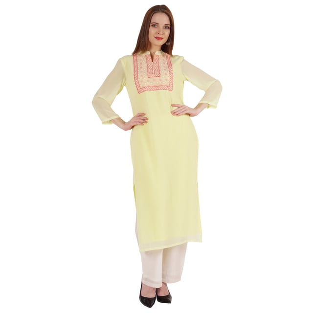 Phagun Kurta Ethnique Indienne pour Femmes Kurti Brodée Traditionnelle