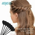 thumbnail image 5 of Hoyols 12pcs Quick Topsy Tail Hair Beader for Braiding Beads on Braids, Loop Threader and Braider for Kids Girls, Ponytail Hair Styling Maker Set of 12 - Black, 5 of 10