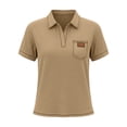thumbnail image 5 of ZUBKTE Women's Short Sleeve V-Neck Business Casual Work Collared Tops S-2XL, 5 of 7