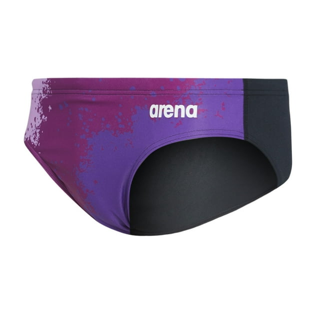 Arena Men's Spraypaint Maxlife Brief Swimsuit (34, Purple/Black