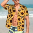 thumbnail image 7 of Fuzoiu Artistic Zebra Print Sunflower Print Hawaiian Shirt for Men, Summer Beach Casual Short Sleeve Button Down Shirts, Men’s Beach Summer Shirts with Pocket,XX-Large, 7 of 7