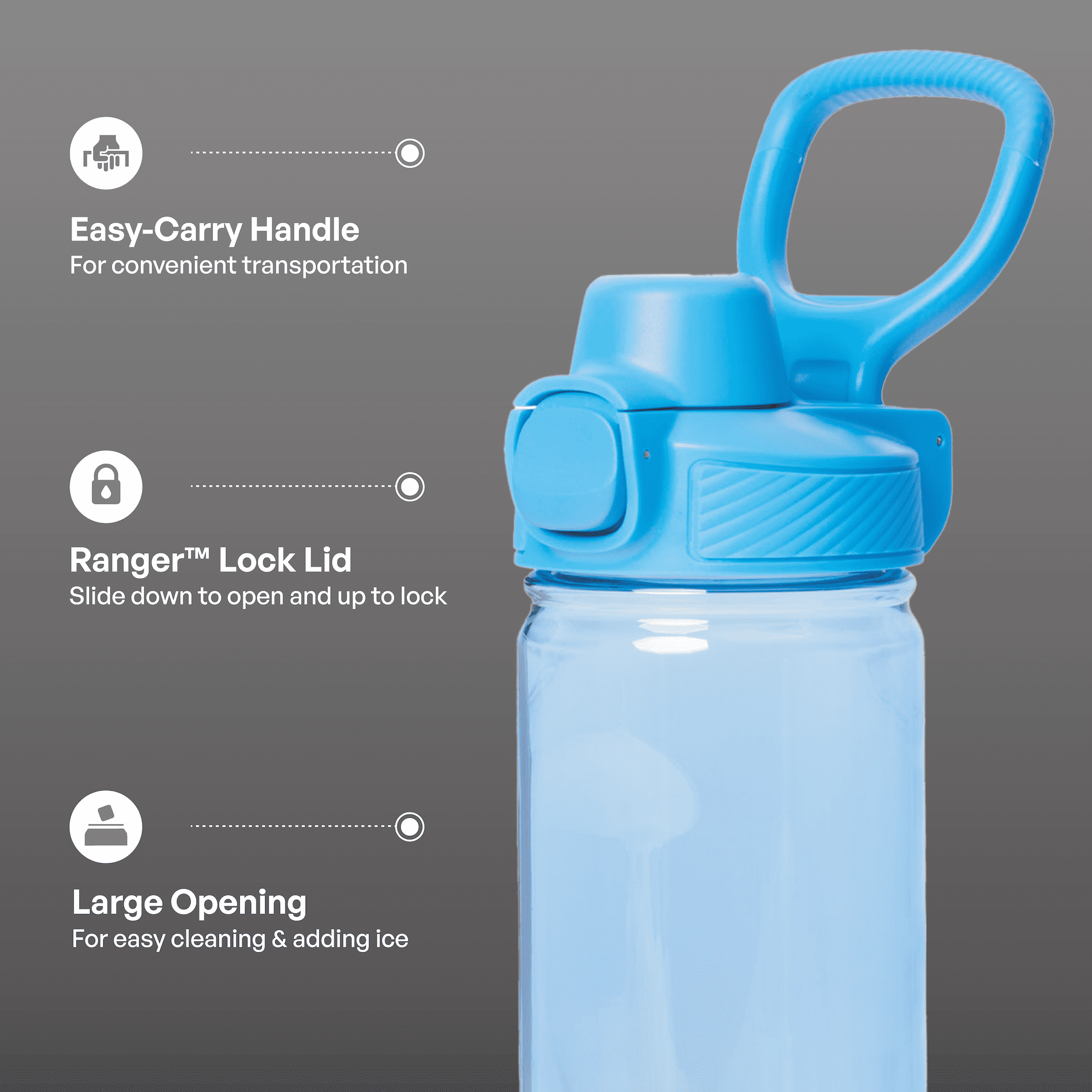 TAL 20oz Tritan Ranger Lock Water Bottle, Blue