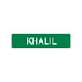 thumbnail image 1 of Khalil Boys Children Name Indoor Outdoor Letter Printed Label Wall Art Plaque Decoration Aluminum Sign 4"x18", 1 of 1