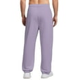 thumbnail image 4 of Dresfit Men's Cotton Joggers Baggy Cuffed Sweatpants Fall Drawstring Straight Leg Solid Gym Track Pants Baggy Loose Fit Plus Size Thermal Trousesrs Light Purple 5XL, 4 of 8