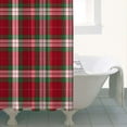 thumbnail image 4 of Red and Green Christmas Plaid Pattern Shower Curtain 36"x72" ,Bathroom Decorative Shower Curtains Set with 12 Hooks,Modern Waterproof Washable Shower Curtain, 4 of 6