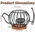 thumbnail image 2 of AEVXKHI Coffee Pod Holder Organizer, Teapot Coffee Capsule Holder, K Cup Holder with Wooden Base, Wire Coffee Storage Basket, Cafe Bar Accessories, 2 of 11