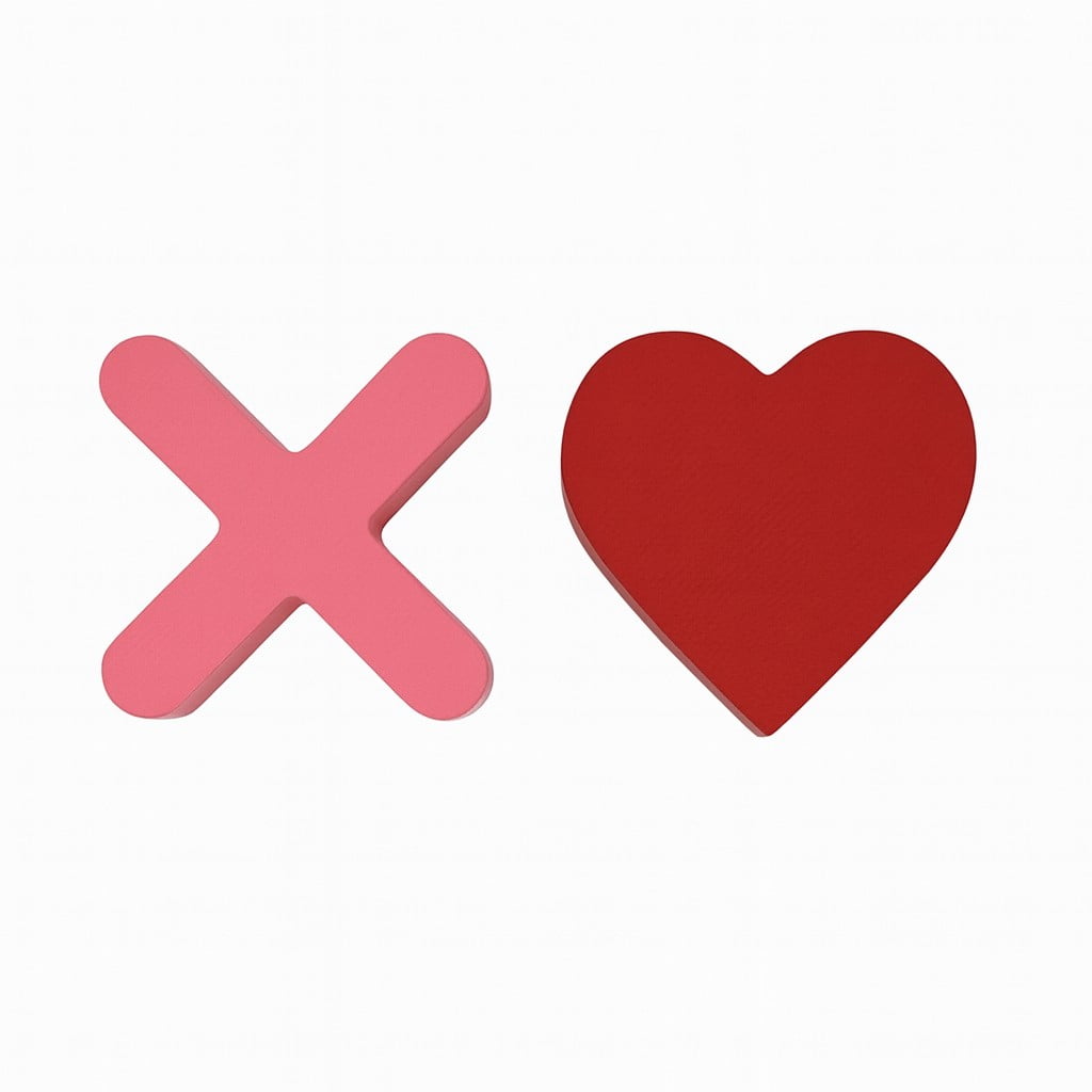 Way To Celebrate! 5.91in Red and Pink Tic Tac Toe Game, Valentine’s Day Tabletop Decoration