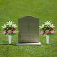 thumbnail image 5 of Artificial Cemetery Flowers for Grave, Set of Artificial Flowers Bouquet Memorial Flowers with Vase for Outdoor Cemetery Headstones Graveyard Gravestone Decoration (White Lily&Pink Rose), 5 of 5