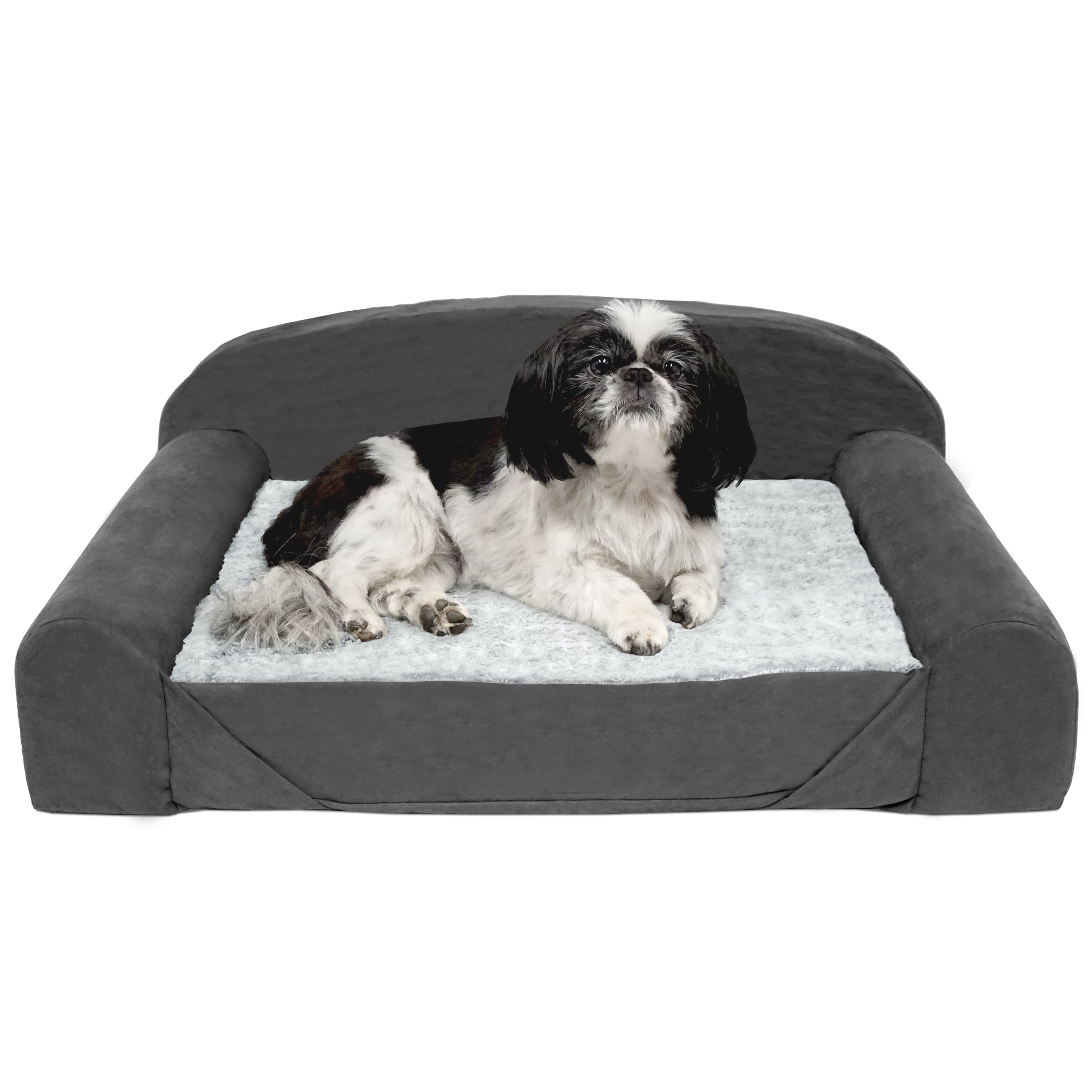 furhaven plush & suede orthopedic sofa dog bed