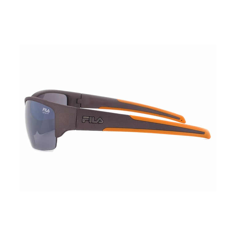 Raar nicotine Gemoedsrust Fila F1048C 800 Rectangular Wrap Sunglasses | Grey and Orange Frame | Grey  Lens - Walmart.com