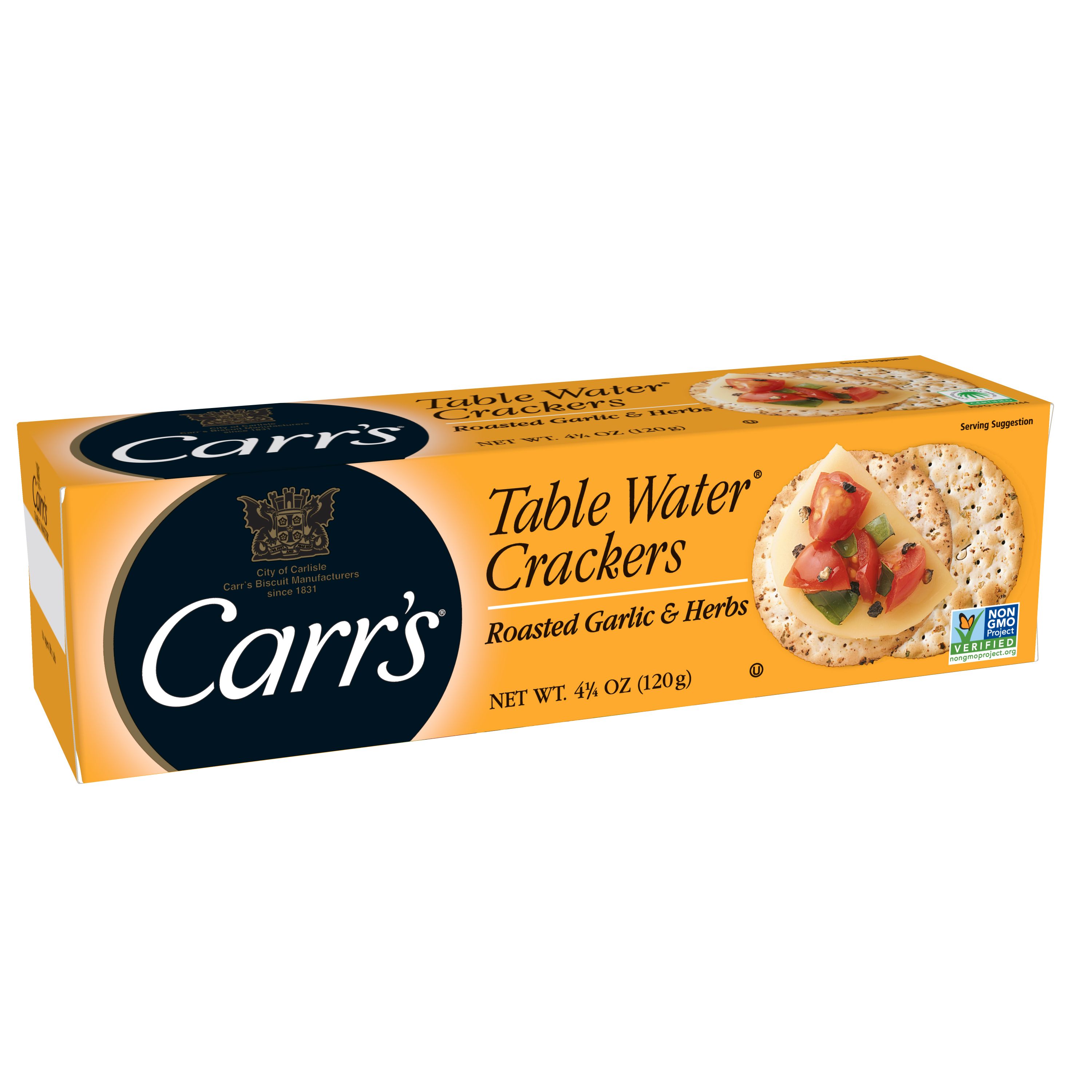 Kellogg's Carr's Table Water Crackers, Roasted Garlic and Herbs, 4.5 Oz