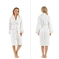thumbnail image 5 of English Home Premium Cotton Robes for Women, Lightweight Mens Robe, Unisex Terry Cloth Bathrobe, Soft Shower Spa Robe, White Red, S/M, 1 Pcs, 5 of 7