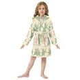 thumbnail image 6 of FORMRS Niños Bathrobe Unisex Hooded Robe Soft Plush Pajamas Sleepwear, Size 2-3T, Pink and Green Geometric, 6 of 7