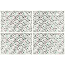 White Christmas Icon Pattern Summer Placemats Table Placemats Set Of 4-Linen Kitchen Washable Placemats Table Mats 11.8"x17.7" Non-Slip Heat Resistant