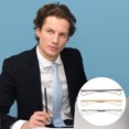thumbnail image 5 of 3pcs Men Classic Tie Clips Shirt Collar Clips Necktie Golden Silver Black Clips, 5 of 5