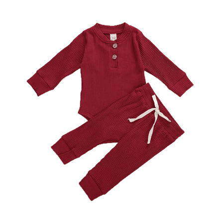 

Baby Boy Girl Long Sleeveless Clothes Pants Set Unisex Toddler Infant Fall Winter Outfits