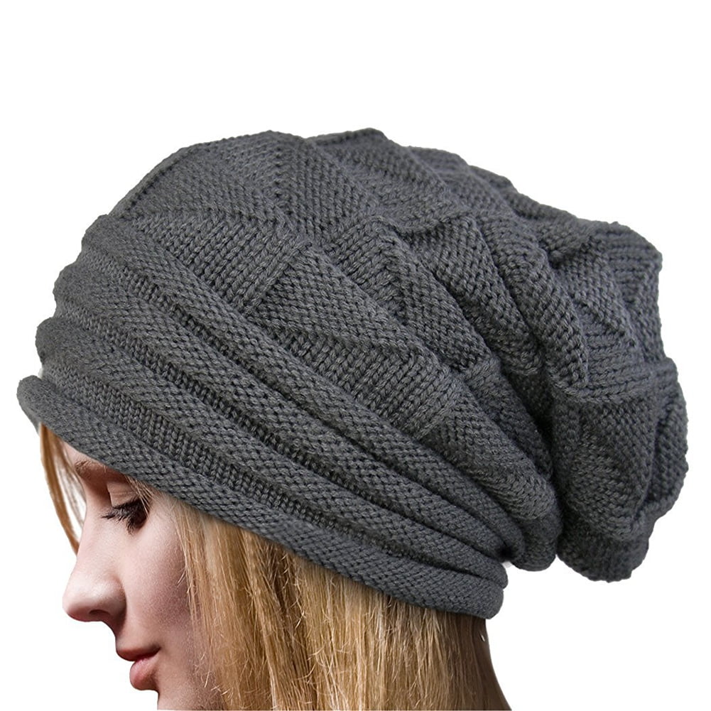 Women Men Hats Winter Warm Hat Knit Slouchy Beanie Plain Cap Ski Caps Skull Cuff 