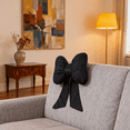 thumbnail image 4 of Bow Pillow Soft Bow Throw Pillow Cute Bowknot Plush Pillow Bow Aesthetic Home Decor Stuffed Bow Lumbar Pillow for Bed Couch Living Room Decor (Black), 4 of 11