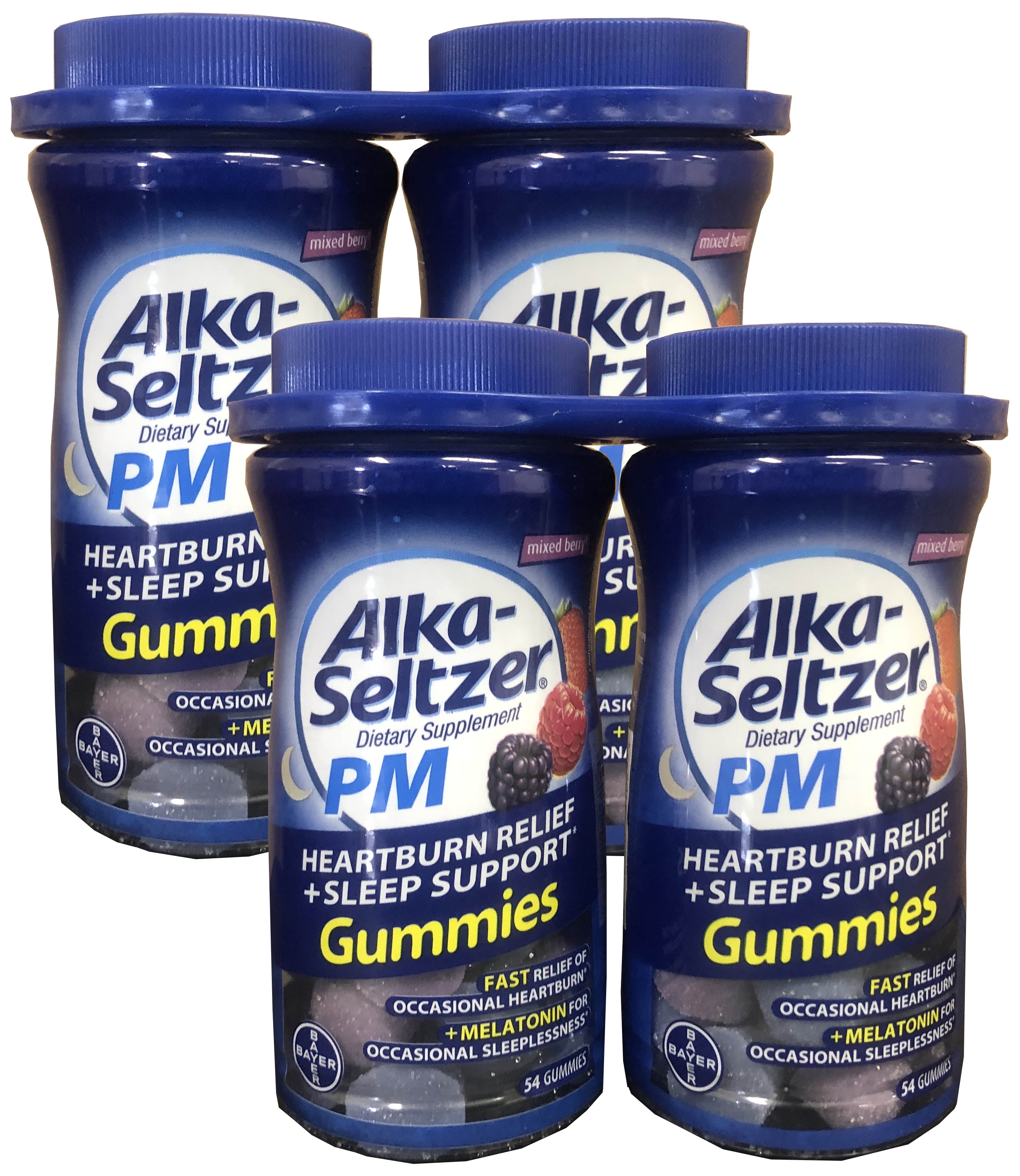 Alka Seltzer PM Heartburn Relief/Sleep Support, Mixed Berry Gummies, 54