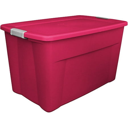 Sterilite 35-Gallon Latch Tote - Set of 4, Magenta Fire