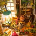thumbnail image 2 of Kit de casa de muñecas en miniatura para bricolaje, casa de jardín ROBOTIME con muebles, 2 of 9