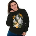 thumbnail image 4 of Fall Autumn Ghosts and Pumpkins Unisex Plus Fleece Graphic Sweatshirt Brisco Brands 5X, 4 of 6