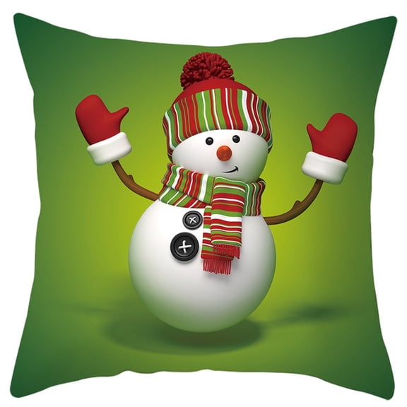 Vikakiooze 2022 Christmas Cotton Peach Skin Velve Throw Pillow Cushion Cover Home Sofa Decor