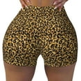 thumbnail image 2 of Balery Gold Glitter Leopard Pantalones cortos de entrenamiento estampados para mujer, sin costuras, ajustados, para gimnasio, yoga, correr, deportes, ejercicio activo, fitness.-Large, 2 of 8