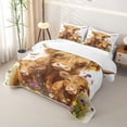 thumbnail image 3 of jejeloiu Brown Highland Cattle Twin Quilt Set For Kids,Countryside Flowers Rustic Farmhouse Theme Twin Coverlet Set For Girls,2-Piece, 3 of 7