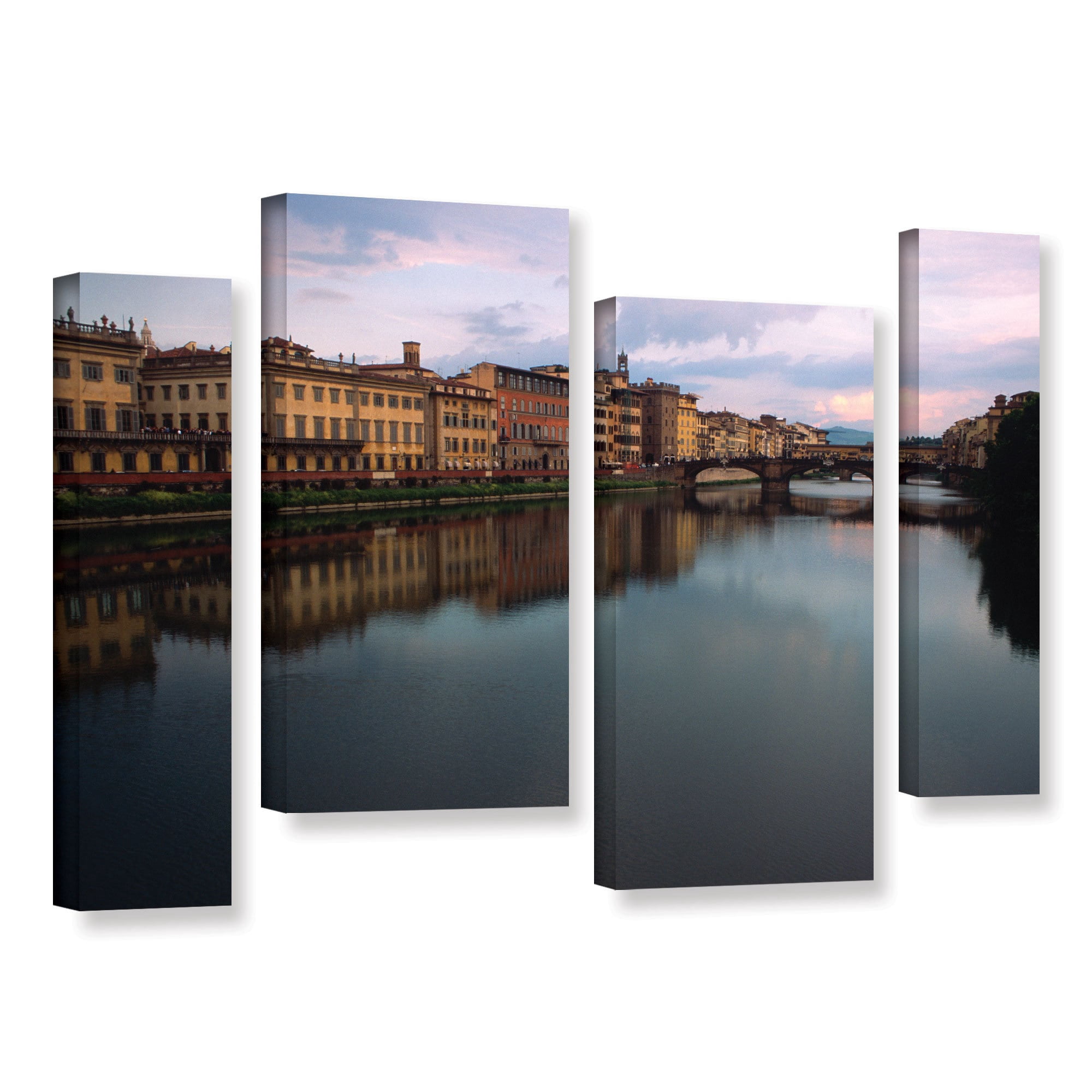 ArtWall Kathy Yates "Florence Memories" 4-Piece Gallery-Wrapped Canvas Staggered Set