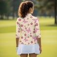 thumbnail image 6 of HUIACONG Butterfly and Cherry Pattern Womens 3/4 Sleeve Golf Shirts, Quarter Zip Golf Top Dry-Fit Comfortable Women's Golf Polo Shirts for Daily Use Tennis Workout, 6 of 10