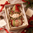 thumbnail image 3 of Patchwork Fabric Doll DIY Kit DIY Patchwork Fabric Character Doll Kit Handmade Christmas Sewing Craft Set for Holiday Decoration and Creative Handmade Projects ( Elf), 3 of 5