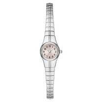 Time & Tru Women's Wristwatch: Silver Tone Case, Pink Easy Read Dial, Expansion Band (FMDOTT046)
