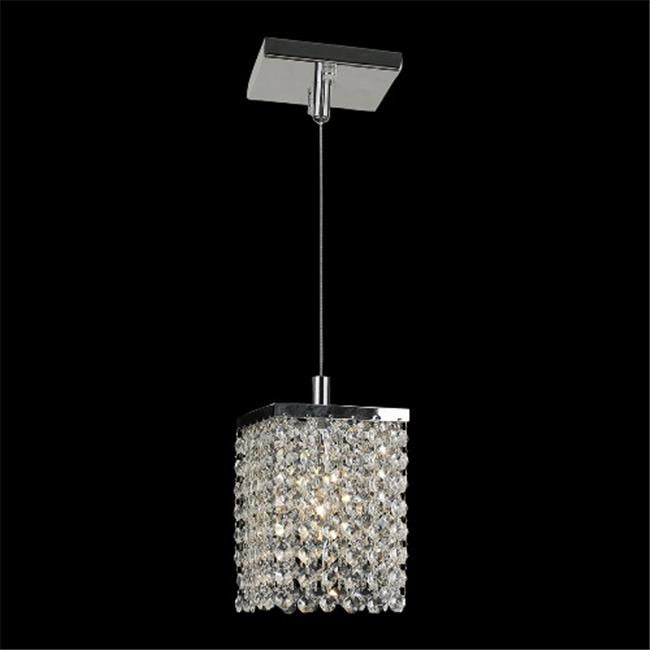 Prism Collection 1 Light Chrome Finish and Clear Crystal Square Mini Pendant 5