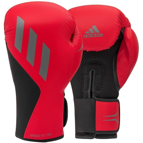 Adidas Speed TILT 150 Boxing Gloves - Training and Fighting Gloves for Men, Women, Unisex, Red/Black/Grey, 10oz