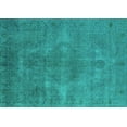 thumbnail image 1 of Ahgly Company Machine Washable Indoor Rectangle Oriental Turquoise Blue Industrial Area Rugs, 5' x 8', 1 of 4