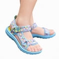 thumbnail image 3 of kpoplk Toddler Girl Sandals Open Toe Sandals Princess Flats Summer Flower Girl Shoes(Yellow,11), 3 of 9
