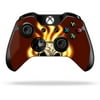 MightySkins MIXBONCO-Burning Skull Skin Decal Wrap for Microsoft Xbox One & One S Controller Sticker - Burning Skull