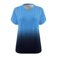 thumbnail image 4 of loopsun Summer Savings Plus Size Tops for Womens,Womens Summer Tops,Women's V-neck short sleeved printed summer bottom sweater sports T-shirt Blue M, 4 of 4