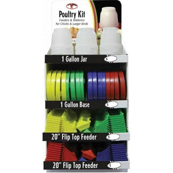 Miller Mfg Co Inc Poultry Base, Jar & Flip Top Feeder Display- Assorted 1 Gallon - PLTRYDISP
