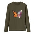 thumbnail image 4 of CEHVOM T-shirt Blouse à Manches Longues à Col Rond Imprimé pour Femmes Grande Taille, 4 of 6