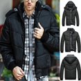 thumbnail image 4 of Men's Long Puffer Jacket Winter Warm Hooded Zip Up Quilted Padded Coat with Pockets Outdoor Outerwear, 4 of 7