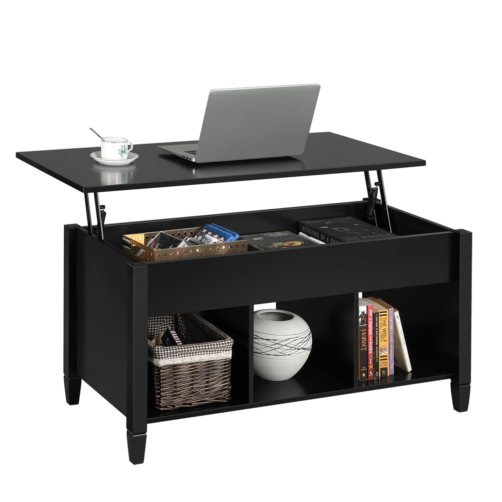SmileMart Minimalist Lift Top Coffee Table w/ Hidden Compartment and