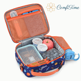 thumbnail image 6 of ComfiTime Lunch Bag for Kids – Insulated Lunch Box for Girls and Boys, Cute Reusable Cooler Bag with Zipper Pockets, Bottle Holder, Padded Handles and Shoulder Strap (Blue Space), 6 of 10