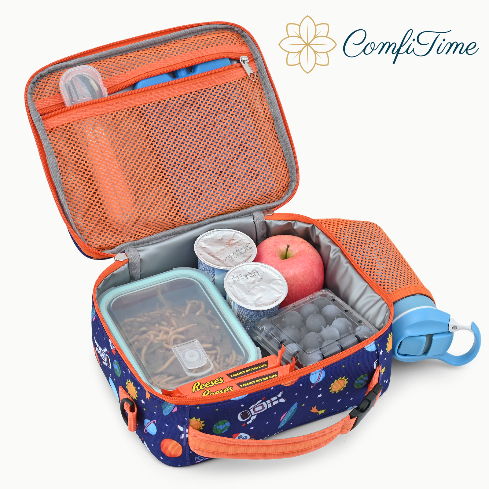 ComfiTime Insulated Lunch Bag for Kids, Blue Space photo 5