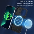 thumbnail image 2 of SaniMore for iPhone 13 Pro Max Magnetic Case Support Wireless Charging, Soft Silicone & Hard Plastic Frame Built-in 36 Grain N52 Magnets Heavy Duty Full Body Protective Shell, Black, 2 of 6