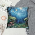 thumbnail image 2 of Orinice Mushrooms Rocks Full Moon Graphic Decorative Men Women Boy Girl Room Cushion Throw Pillow Cover 18x18in, 2 of 5